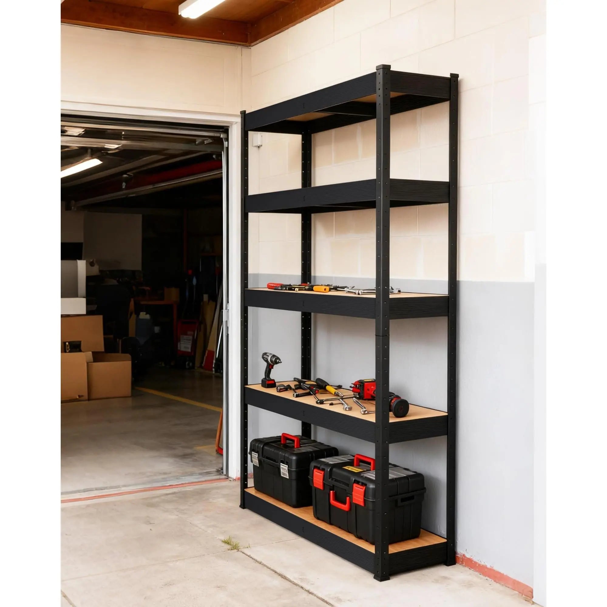 Garvee Heavy Duty 5-Tier Adjustable Metal Garage Shelving Units, Various Sizes (36X18X72, 36X24X72, 48X18X72, 48X24X72, 60X18X72), Load Capacity 2000-2500 LBS, Ideal for Garage, Warehouse, Pantry, Basement Storage