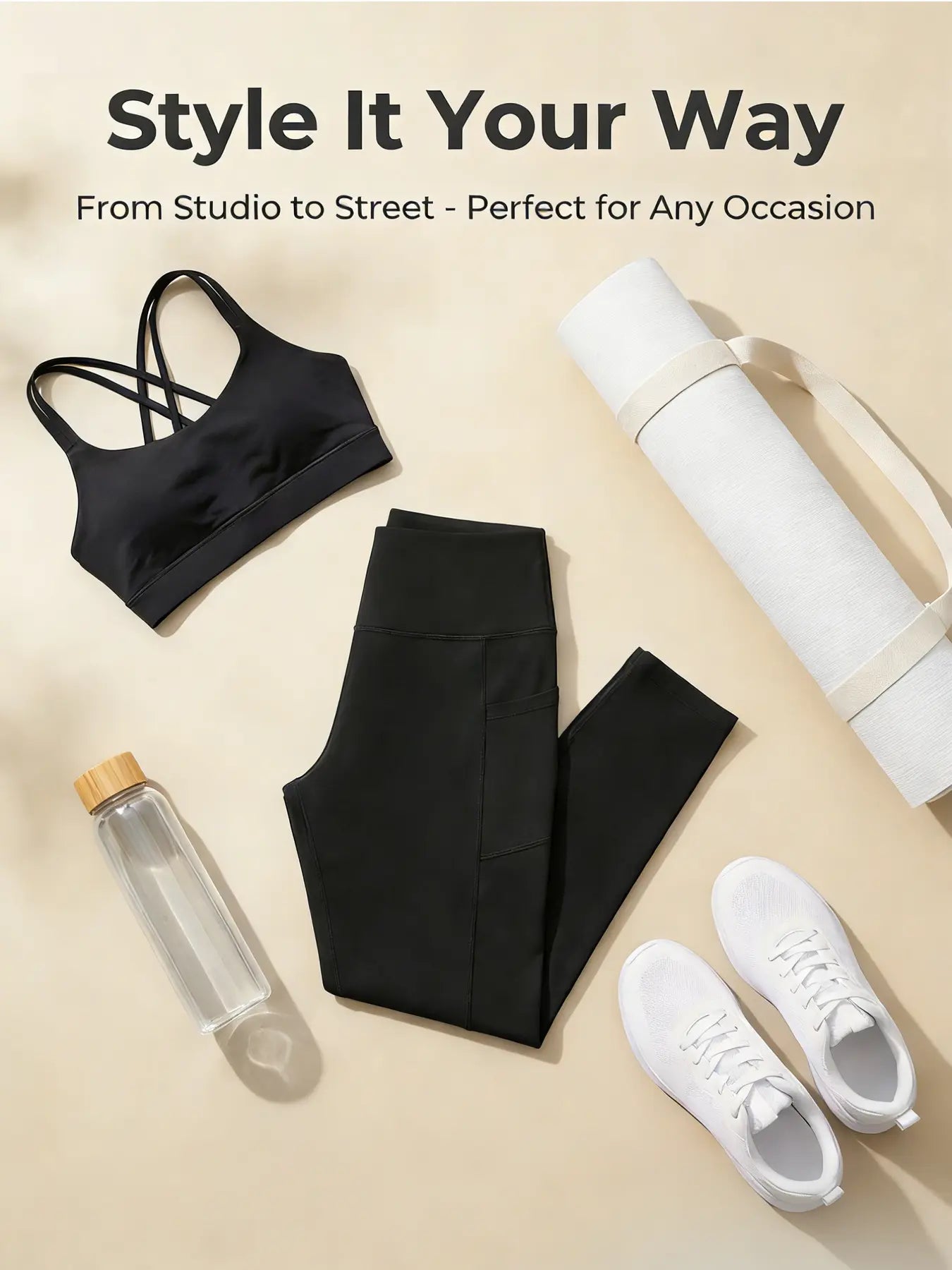 4-Pack Women’S Pocket Capri Leggings – High-Waist, Tummy Control, Squat-Proof; 7/8 Length for Yoga, Running & Daily Wear; Bottom, Basic, Minimalist; Womenswear；Summervibes
